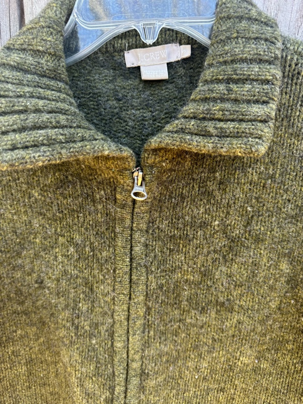 J. Crew green wool cardigan - Picture 2 of 8